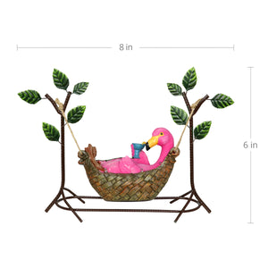 Solar Flamingo in a Hammock Hand Painted Garden Statue | Shop Garden Decor by Exhart