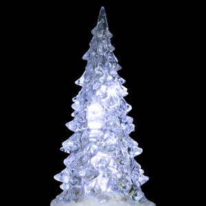 Santa with White LED Christmas Tree Hat Statuary, 9.5 Inches | Shop Garden Decor by Exhart