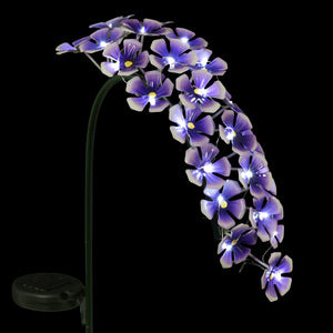 Solar Metal Hanging Flower Garden Stake in Purple with Twenty-Four LED Lights, 11 by 28 Inches | Shop Garden Decor by Exhart