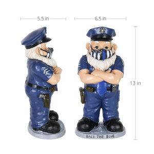 Hand Painted Policeman Wearing a Blue Mask Garden Statuary, 13 Inches tall | Shop Garden Decor by Exhart