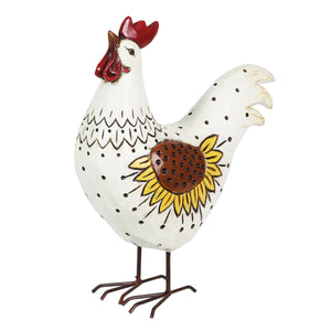 Hand Painted Rooster Statuary, 9.5 by 11.5 Inches | Shop Garden Decor by Exhart