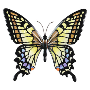 Metal Retro Color Hand Painted  Butterfly Wall Art, 14.5 by 13 Inches | Shop Garden Decor by Exhart