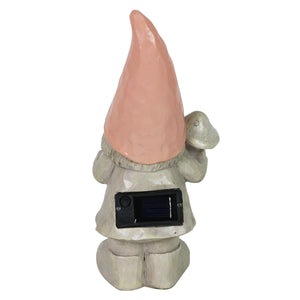 Solar Peach Happy Hat Gnome Statue, 11 Inch | Shop Garden Decor by Exhart