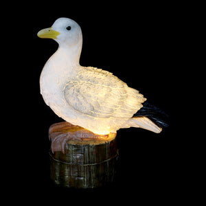 Solar Beach Seagull on a Pier Garden Statue, 15 by 16 Inches | Shop Garden Decor by Exhart