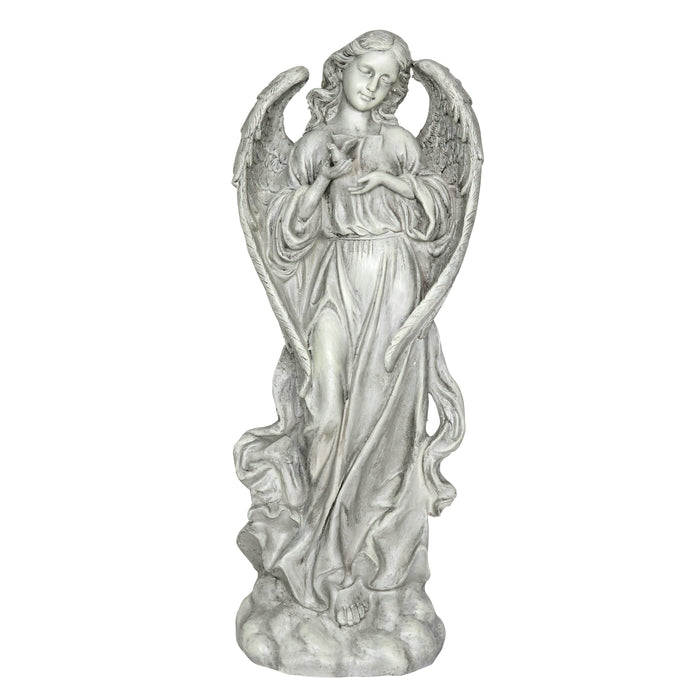 Heavenly Angel Garden Statue in Natural Resin Finish, 27 Inch