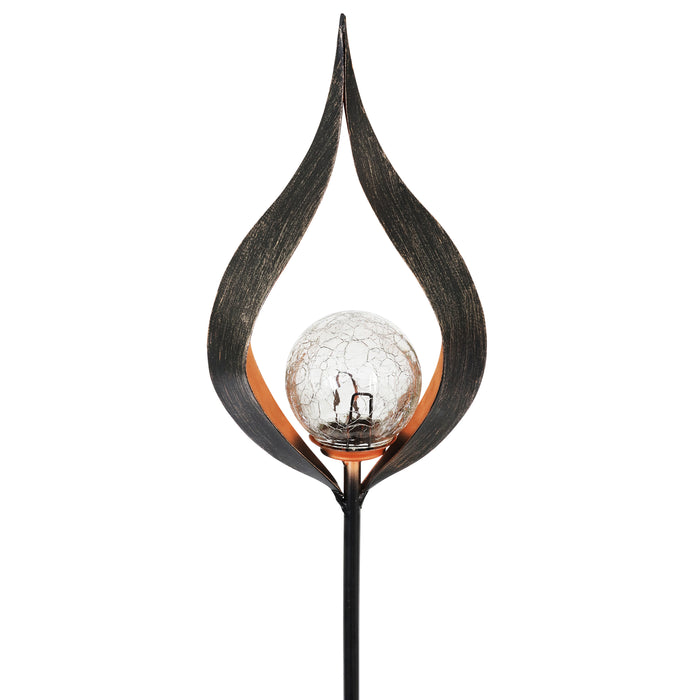 Solar Full Flame Torch Garden Stake, 5 by 37 Inches