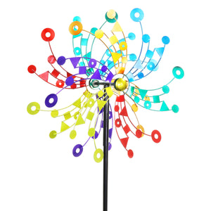 Giant Kaleidoscope Multicolor Wind Spinner Garden Stake, 24 by 85 Inches | Shop Garden Decor by Exhart