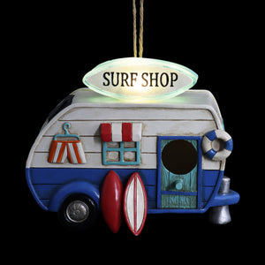 Solar Retro Surf Shop RV Hanging Bird House, 8.5 by 7 Inches | Shop Garden Decor by Exhart