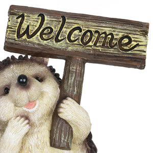 Welcome Sign Hedgehog Statue, 8 Inch | Shop Garden Decor by Exhart