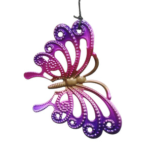 Spinning Purple Metal Butterfly Wind Chime, 9 by 43 Inches | Shop Garden Decor by Exhart