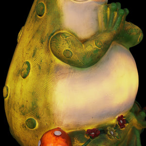 Solar Meditating Frog in Lotus Position Garden Statue, 10 Inch | Shop Garden Decor by Exhart