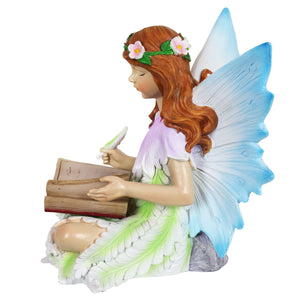 Solar Reading Fairy Statue, 8 Inch | Shop Garden Decor by Exhart