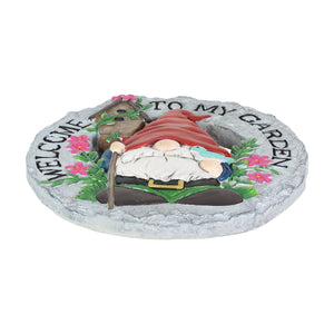 Welcome to my Garden Gnome Hand Painted Resin Stepping Stone, 10 Inch | Shop Garden Decor by Exhart