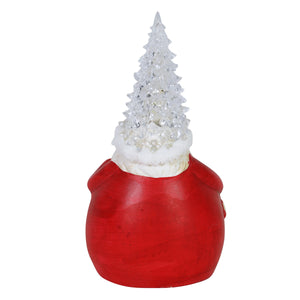 Santa with White LED Christmas Tree Hat Statuary, 9.5 Inches | Shop Garden Decor by Exhart