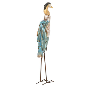 Wood and Metal Heron Garden Statue, 28 Inch | Shop Garden Decor by Exhart