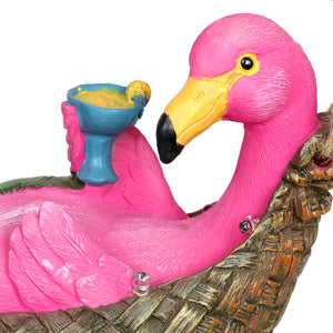 Solar Flamingo in a Hammock Hand Painted Garden Statue | Shop Garden Decor by Exhart