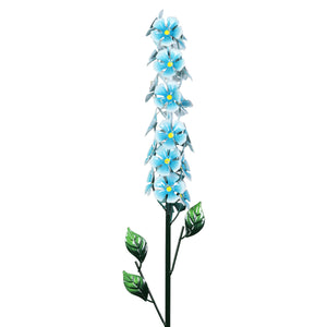Solar Metal Flower Stalk Garden Stake in Turquoise with Twenty Four LED lights, 5 by 42 Inches | Shop Garden Decor by Exhart