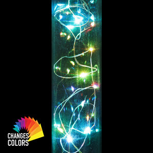 2 Piece Solar Acrylic Hanging Light Sticks with 20 Color Changing LED Firefly Lights, 2 by 10 Inches | Exhart