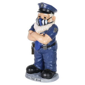 Hand Painted Policeman Wearing a Blue Mask Garden Statuary, 13 Inches tall | Shop Garden Decor by Exhart