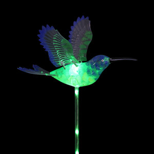 Solar WindyWing Hummingbird Garden Stake with Green LED Lights, 7 Inch | Shop Garden Decor by Exhart