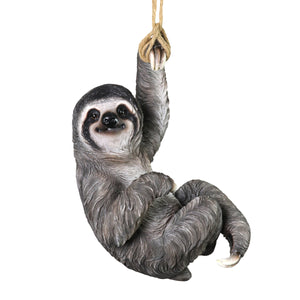 Sloth Hanging on a Rope By One Hand Statuary, 7 by 14 Inches | Shop Garden Decor by Exhart