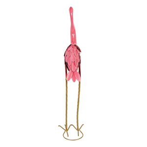 Pink Hand Painted Metal Garden Flamingo Statue, 30.5 Inches tall | Shop Garden Decor by Exhart