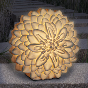 Solar White Dahlia Accent Light, 12 Inches | Shop Garden Decor by Exhart