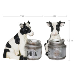 Cow and Milk Pail Planter, 15 Inch | Shop Garden Decor by Exhart