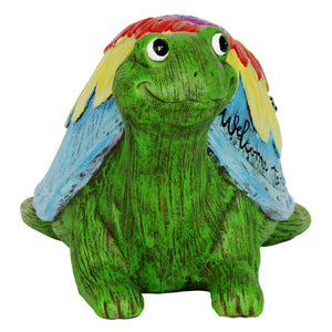 Colorful Welcome To Our Garden Turtle Statue, 6.5 Inches | Shop Garden Decor by Exhart