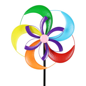 Double Spinning Pinwheel Wind Spinner Garden Stake, 22 by 83 Inches | Shop Garden Decor by Exhart