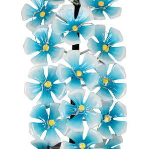 Solar Metal Hanging Flower Garden Stake in Turquoise with Twenty Four LED lights, 11 by 28 Inches | Exhart