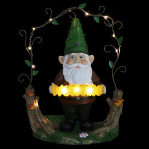 Solar Trellis Welcome Sign Gnome Statue, 14 Inch | Shop Garden Decor by Exhart