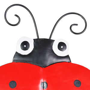 Set of Two Hand Painted Metal Ladybug Plant Stakes, 5.5 by 16.5 Inches | Shop Garden Decor by Exhart