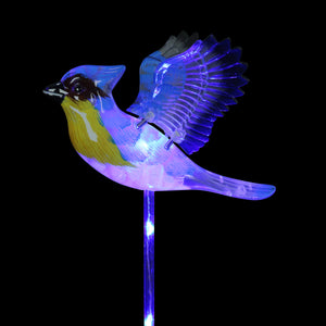 Solar WindyWing Blue Jay Garden Stake with Blue LED Lights, 7 Inch | Shop Garden Decor by Exhart