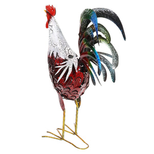 Red Metal Garden Rooster Statuary, 25 Inch | Shop Garden Decor by Exhart