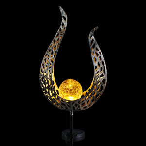 Solar Metal Filigree Flame Torch Garden Stake, 35.5 Inches tall | Shop Garden Decor by Exhart
