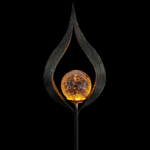 Solar Full Flame Torch Garden Stake, 5 by 37 Inches | Shop Garden Decor by Exhart