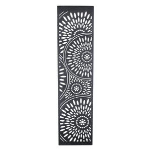 Solar Matte Black Metal Filigree Wall Art with Circle Pattern, 8 x 33 Inches | Shop Garden Decor by Exhart