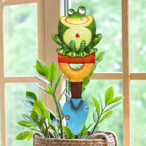 Frog on a Trowel Garden Tool Plant Stake, 4.5 by 15 Inches | Shop Garden Decor by Exhart