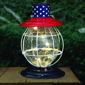 Solar Firefly Patriotic Accent Lantern, 14 Inch