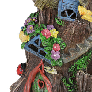Solar Fairy House Planter and Garden Statue, 7 by 13 Inches | Shop Garden Decor by Exhart