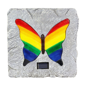 Solar Rainbow Butterfly Stepping Stone, 10 Inch | Shop Garden Decor by Exhart