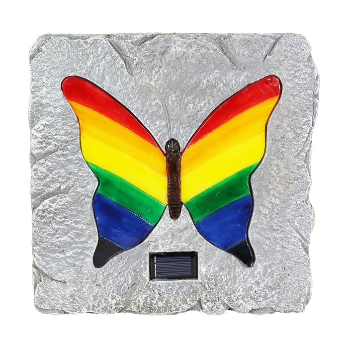 Solar Rainbow Butterfly Stepping Stone, 10 Inch