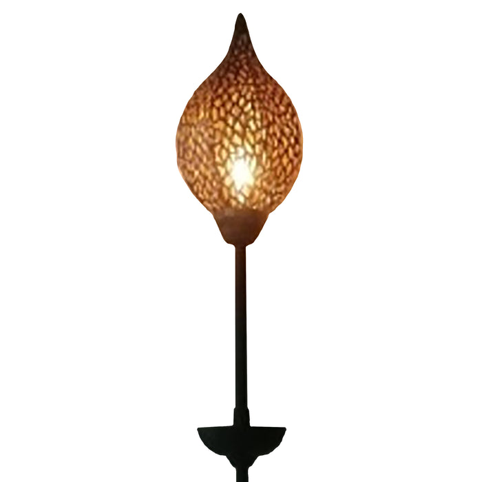 Solar Black and Gold Metal Teardrop Lantern Stake, 6.5 by 62 Inches