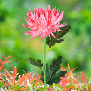 Solar Pink Mum Fabric Garden Stake, 5 by 30 Inches | Shop Garden Decor by Exhart