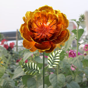 Gold Metal Tea Rose Garden Stake, 11 Inch | Shop Garden Decor by Exhart