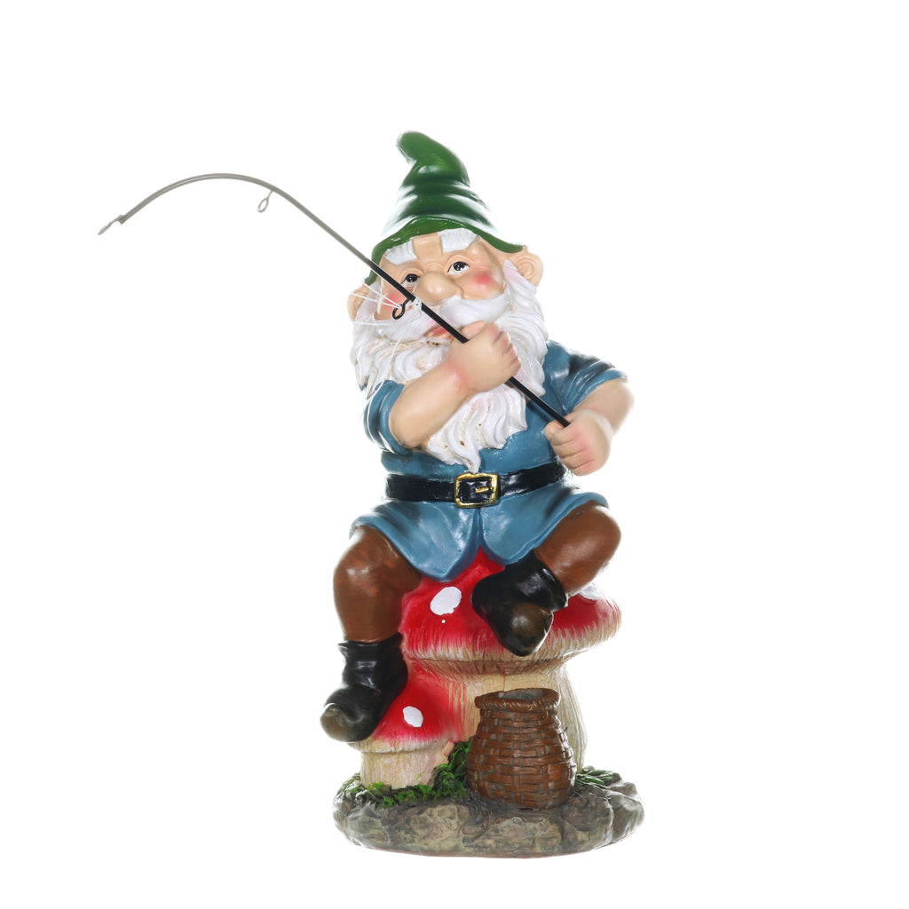 Good Time Fishing Frankie Green Hat Gnome Statue, 11 Inches
