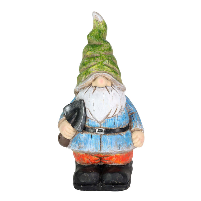 Can't See Wrinkled Hat Garden Gnome Statue with Spade, 17 Inch