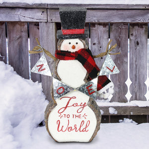 Joy To The World LED Snowman Statue on a Battery Powered Timer, 8.5 Inch | Shop Garden Decor by Exhart