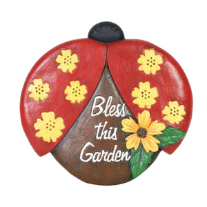 Red Ladybug Bless This Garden Cement Stepping Stone, 9.5 Inches | Shop Garden Decor by Exhart